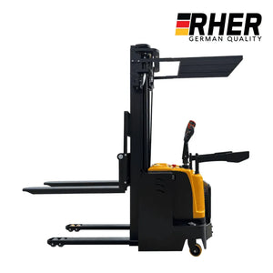 2000 Kgs / 3.5 Metros. Apilador Rher Full Eléctrico hombre a Bordo Base Angosta